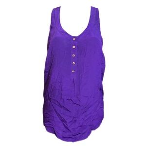 Odille Vibrant Purple Tank Top Camisole Cami 100% Silk Lightweight Chic Size 8 M